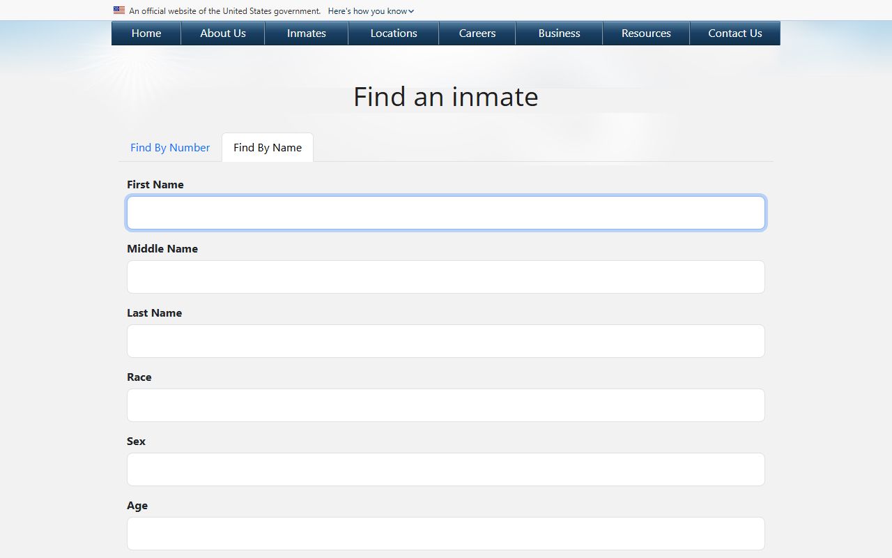 Lee County federal inmate BOP name search fields